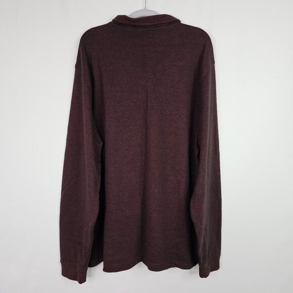 Men's VAN HEUSEN Flex Quarter Zip Long Sleeve Sweater Shirt MAROON RED size XXL - Picture 5 of 7